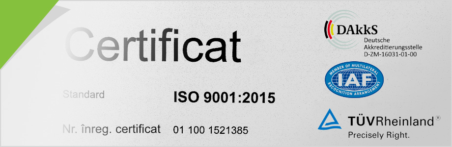 CERTIFICAT ISO 9001 - al CALITĂŢII